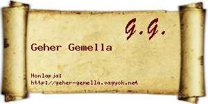 Geher Gemella névjegykártya
